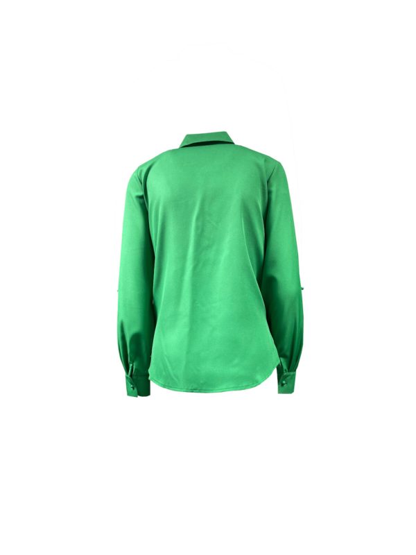 Bluzka KOSZULOWA gładka zielona