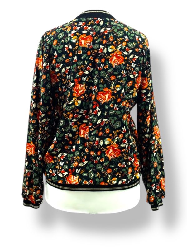 Kurtka BOMBERKA czarna w kwiaty