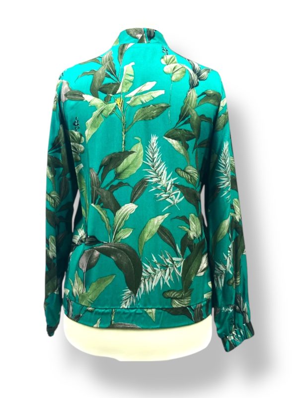 Kurtka BOMBERKA zielona w kwiaty