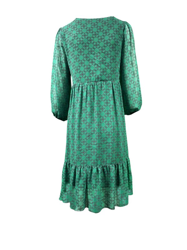 Sukienka FALBANA zielona łańcuchy