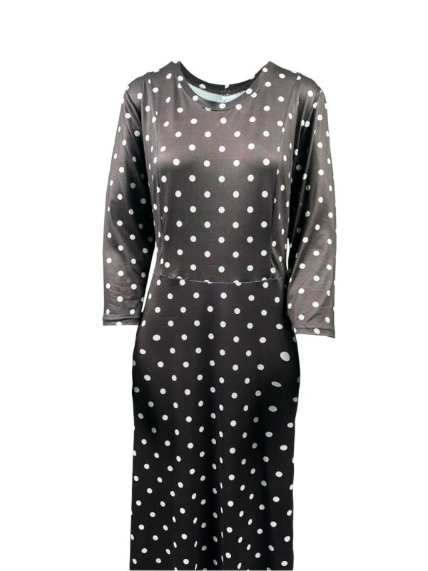 Sukienka OŁÓWKOWA czekoladowa w grochy