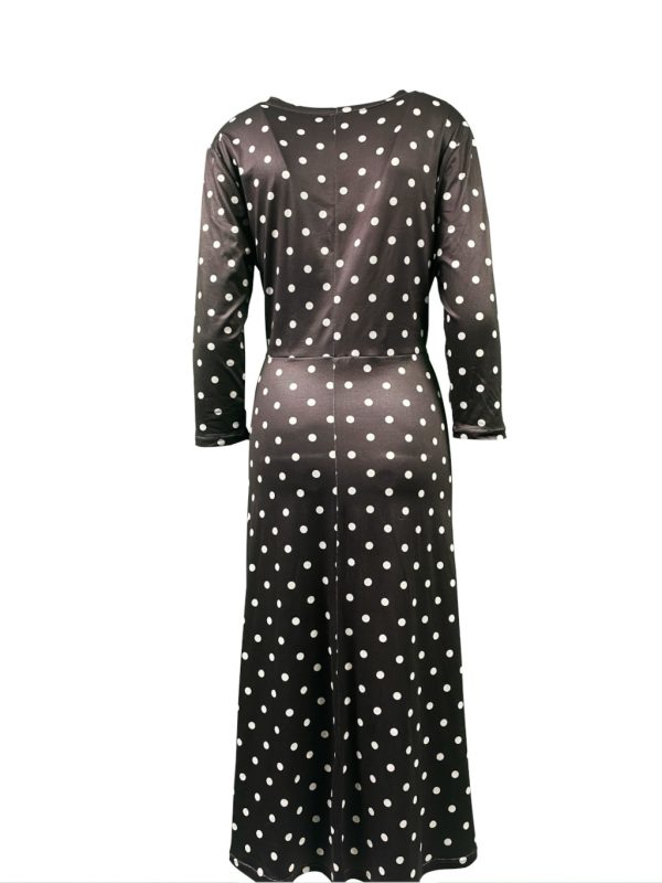 Sukienka OŁÓWKOWA czekoladowa w grochy