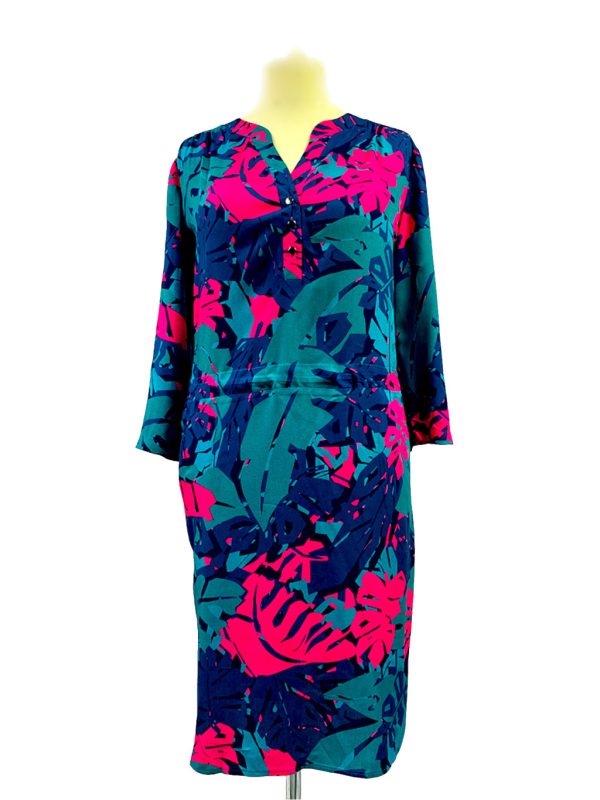 Sukienka OŁÓWKOWA z tunelem na sznurek