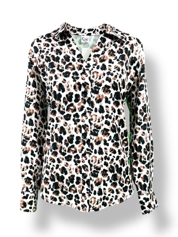 Bluzka damska KOSZULOWA panterka – długi rękaw