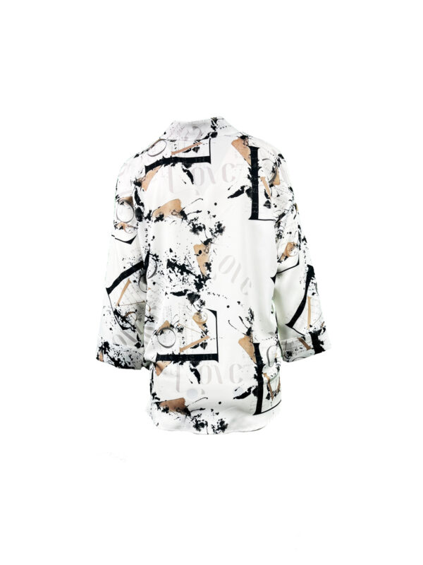 Bluzka damska WIĄZANA z kołnierzykiem – długi rękaw