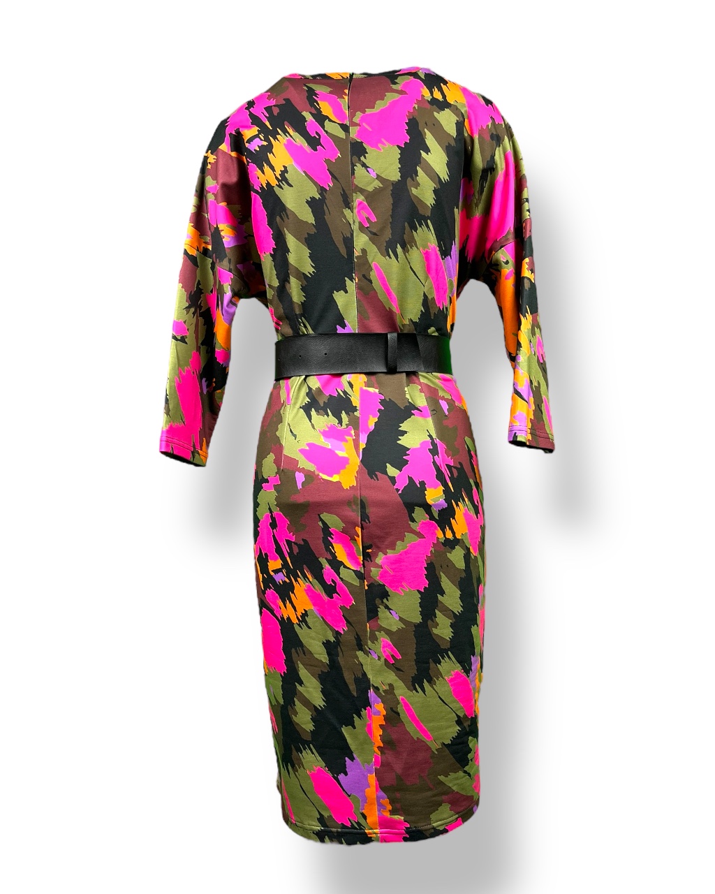 Sukienka damska OŁÓWKOWA – kolorowa (pasek czarny osobno)