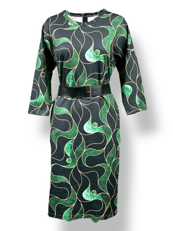 Sukienka damska OŁÓWKOWA – kolorowa (pasek czarny osobno)