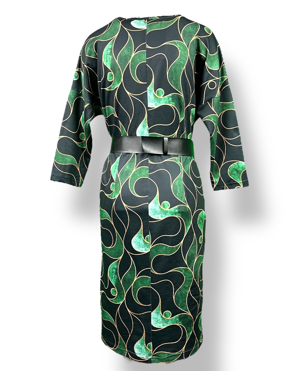 Sukienka damska OŁÓWKOWA – kolorowa (pasek czarny osobno)