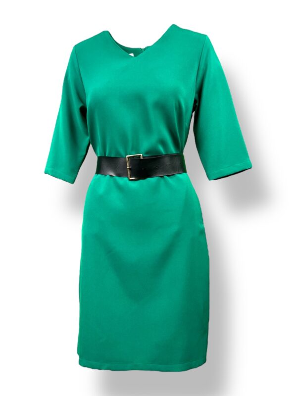 Sukienka damska OŁÓWKOWA – zielona (pasek czarny osobno)