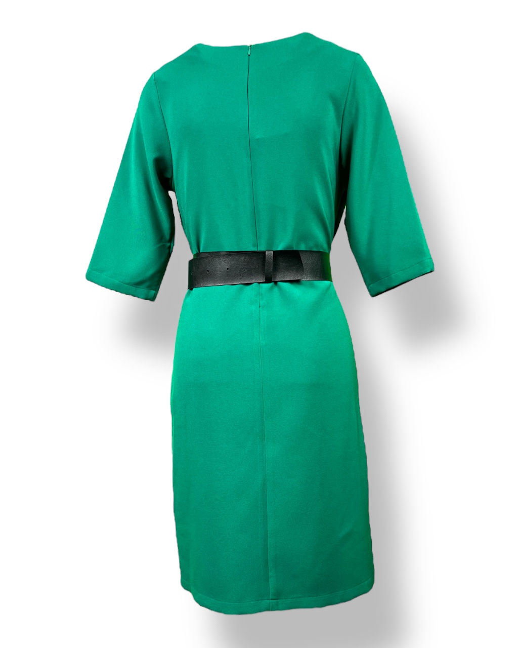 Sukienka damska OŁÓWKOWA – zielona (pasek czarny osobno)