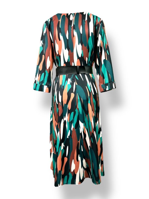 Sukienka damska SZMIZJERKA w serek – kolorowa  (pasek czarny osobno)