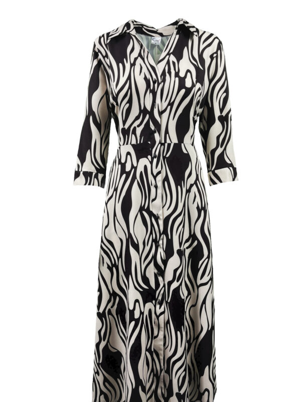 Sukienka damska SZMIZJERKA – kolor Krem/braz