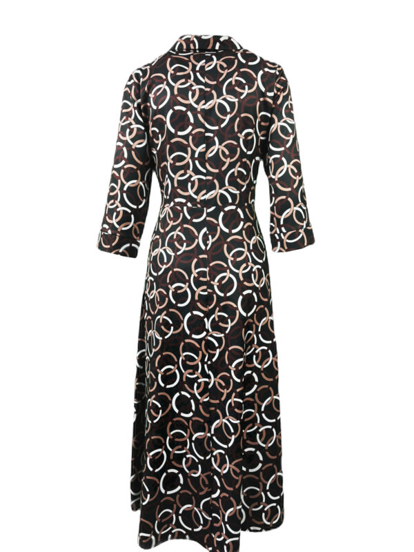 Sukienka damska SZMIZJERKA – kolor braz i koła