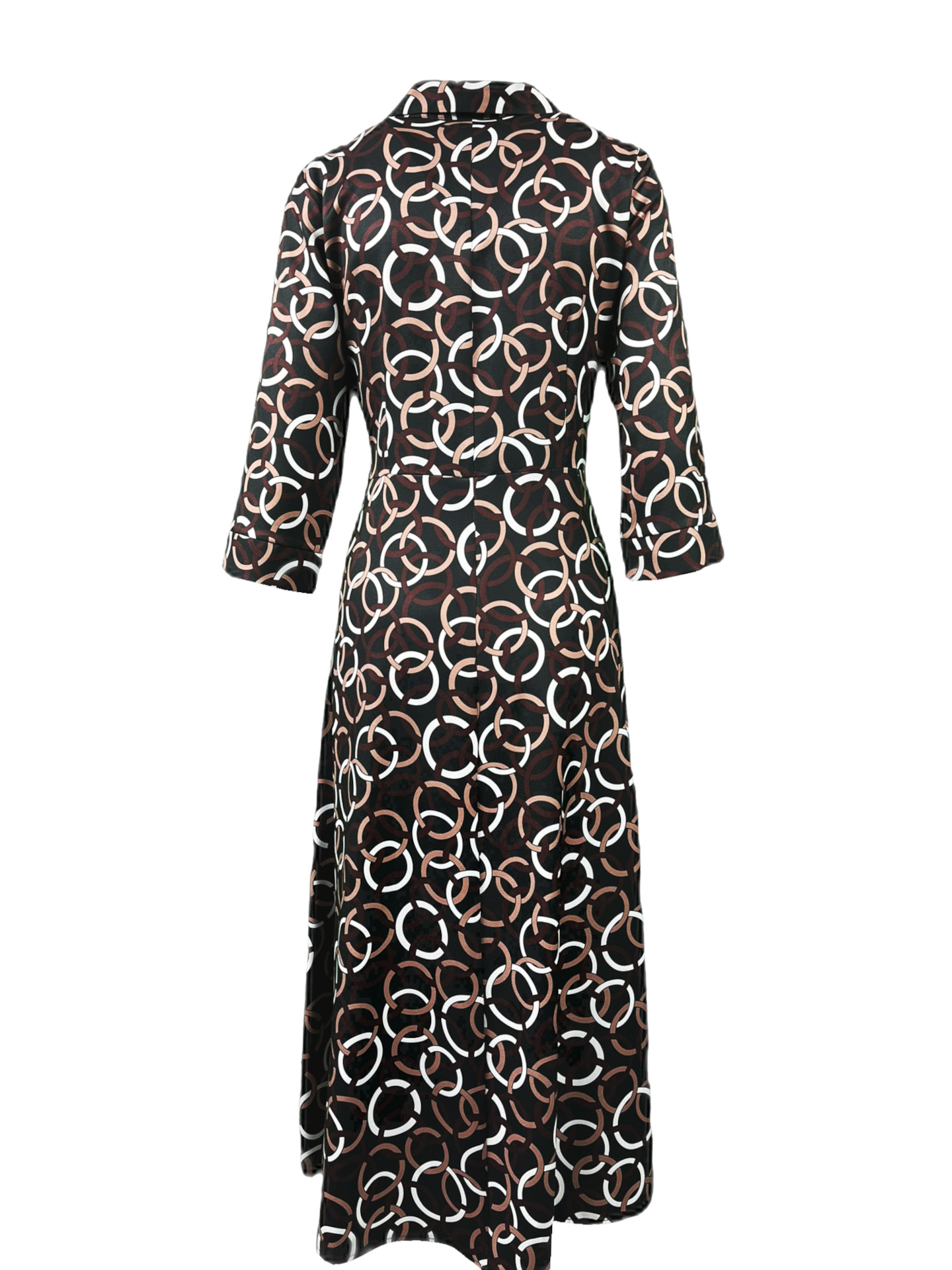 Sukienka damska SZMIZJERKA – kolor braz i koła