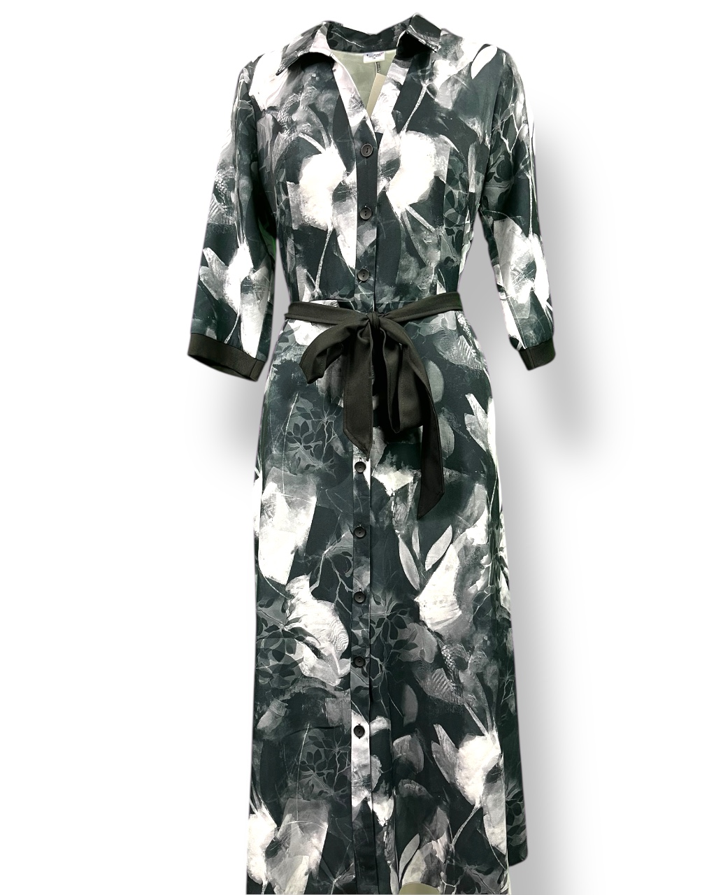 Sukienka damska SZMIZJERKA – kolorowa z paskiem czarnym tkaninowym