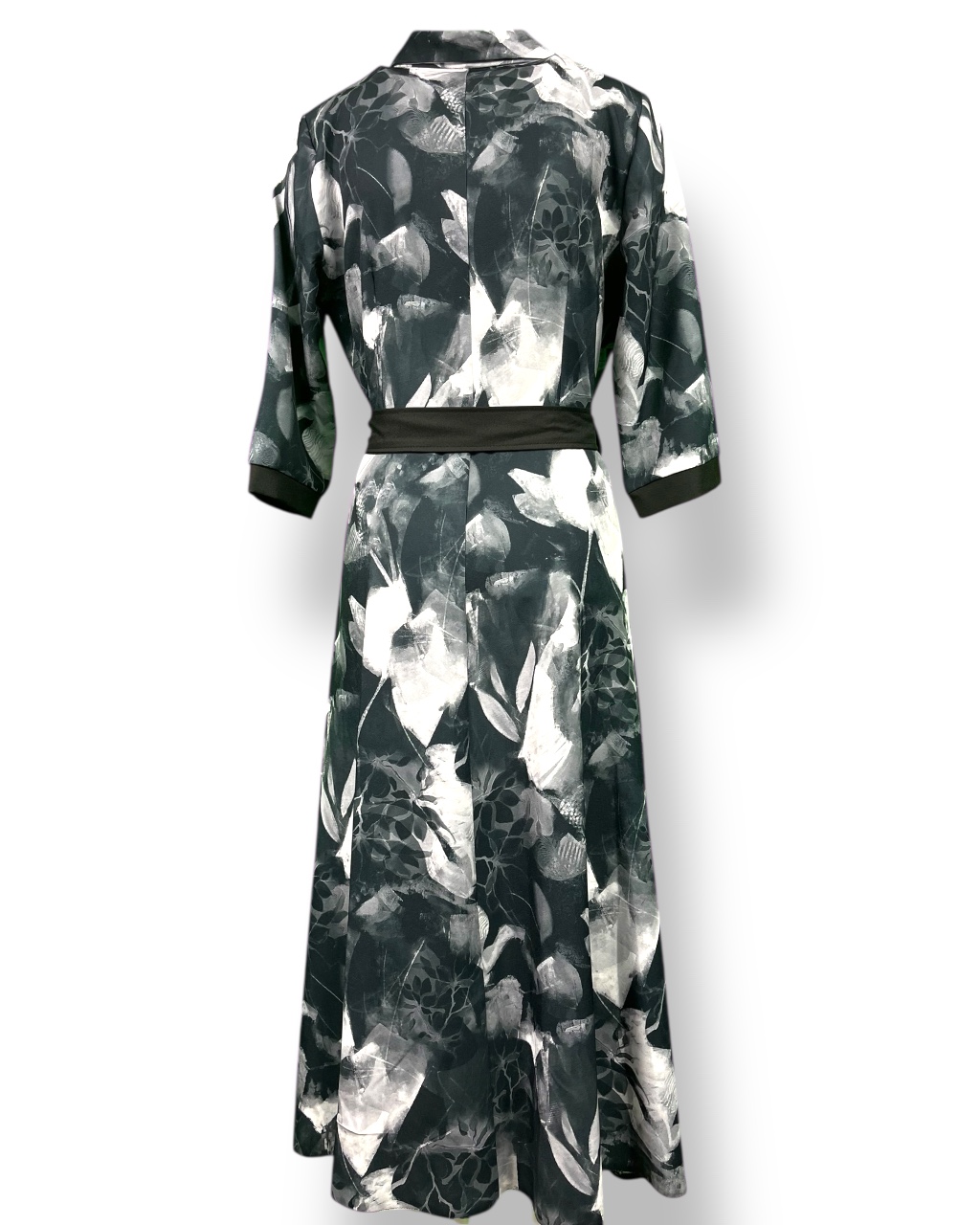 Sukienka damska SZMIZJERKA – kolorowa z paskiem czarnym tkaninowym